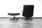 Set of Brown Leather Lounge Chair with Matching Stool by André Vandenbeuck for Strässle, 1960s 13