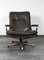 Set of Brown Leather Lounge Chair with Matching Stool by André Vandenbeuck for Strässle, 1960s 17