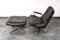 Set of Brown Leather Lounge Chair with Matching Stool by André Vandenbeuck for Strässle, 1960s 9