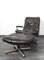 Set of Brown Leather Lounge Chair with Matching Stool by André Vandenbeuck for Strässle, 1960s 8