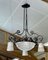 Art Deco Chandelier in Glass and Wrought Iron from Muller Frères Luneville 1