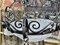 Art Deco Chandelier in Glass and Wrought Iron from Muller Frères Luneville 5