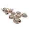 Tea Set in Polychrome Porcelain, Japan, 1960s, Set of 15 1
