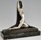 F. Trinque, Art Deco Nude with Drape, 1920s, Bronze & Marble 2