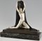 F. Trinque, Art Deco Nude with Drape, 1920s, Bronze & Marble 3