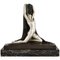 F. Trinque, desnudo Art Déco con cortina, años 20, bronce y mármol, Imagen 1