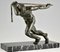 Maurice Guiraud Riviere, Escultura Art Déco de atleta masculino desnudo con cuerda, 1930, bronce y mármol, Imagen 9
