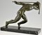 Maurice Guiraud Riviere, Escultura Art Déco de atleta masculino desnudo con cuerda, 1930, bronce y mármol, Imagen 7