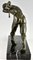 Maurice Guiraud Riviere, Escultura Art Déco de atleta masculino desnudo con cuerda, 1930, bronce y mármol, Imagen 6