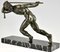 Maurice Guiraud Riviere, Escultura Art Déco de atleta masculino desnudo con cuerda, 1930, bronce y mármol, Imagen 2