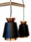 Skandinavische Mid-Century Kupfer Hängelampe mit 3 Leuchten, Norwegen, 1960er 5