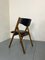 Silla de escritorio plegable escandinava estilo danés de nogal, años 50, Imagen 9