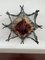 Vintage Wall Lamp with Iron Base and Glass Lampshade in Mazzega Style, 1970s 1