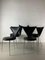 Black Leatherette Metal Chairs from Lubke, 1990s, Set of 6 3