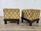 Set of Art Deco Poufs in Upholstered Walnut, 1930s 2