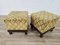 Set of Art Deco Poufs in Upholstered Walnut, 1930s 1