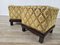 Set of Art Deco Poufs in Upholstered Walnut, 1930s 5