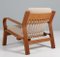 Sillón modelo 671 de roble, tela Coda 2 y cuerda de algodón atribuido a Hans J. Wegner para Getama, años 70, Imagen 7
