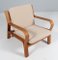 Sillón modelo 671 de roble, tela Coda 2 y cuerda de algodón atribuido a Hans J. Wegner para Getama, años 70, Imagen 2