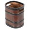 Mid-Century Italian Brown and Black Leather Decorative Basket, 1970s 1