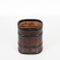 Mid-Century Italian Brown and Black Leather Decorative Basket, 1970s 5