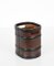 Mid-Century Italian Brown and Black Leather Decorative Basket, 1970s 7