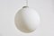 Large White Opaline Globe Pendant from Limburg, 1950s, Image 2