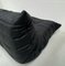 French Togo 3-Seater Sofa in Matt Black Leather by Michel Ducaroy for Ligne Roset 15
