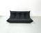 French Togo 3-Seater Sofa in Matt Black Leather by Michel Ducaroy for Ligne Roset 7