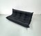 French Togo 3-Seater Sofa in Matt Black Leather by Michel Ducaroy for Ligne Roset 9
