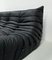 French Togo 3-Seater Sofa in Matt Black Leather by Michel Ducaroy for Ligne Roset 6