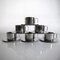 Stainless Steel Cups with Saucers, Guido Bergna, Italy, 1970s, Set of 12 8
