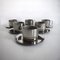 Stainless Steel Cups with Saucers, Guido Bergna, Italy, 1970s, Set of 12 10