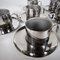 Stainless Steel Cups with Saucers, Guido Bergna, Italy, 1970s, Set of 12 6