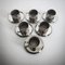 Stainless Steel Cups with Saucers, Guido Bergna, Italy, 1970s, Set of 12 9