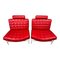 Rote Vintage Volare Stühle mit Fußhocker von Jan Armgard für Leolux, 3er Set 3