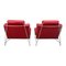 Rote Vintage Volare Stühle mit Fußhocker von Jan Armgard für Leolux, 3er Set 6