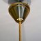 Skandinavischer Mid-Century Kronleuchter aus Messing, Teak & Glas, Schweden, 1940er 10