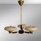 Skandinavischer Mid-Century Kronleuchter aus Messing, Teak & Glas, Schweden, 1940er 5
