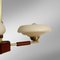 Skandinavischer Mid-Century Kronleuchter aus Messing, Teak & Glas, Schweden, 1940er 7