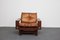 Sillón y otomana Mid-Century de pino y cuero coñac, Francia, años 60. Juego de 2, Imagen 35