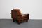 Sillón y otomana Mid-Century de pino y cuero coñac, Francia, años 60. Juego de 2, Imagen 5