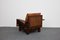 Sillón y otomana Mid-Century de pino y cuero coñac, Francia, años 60. Juego de 2, Imagen 23