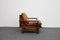 Sillón y otomana Mid-Century de pino y cuero coñac, Francia, años 60. Juego de 2, Imagen 30
