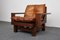 Sillón y otomana Mid-Century de pino y cuero coñac, Francia, años 60. Juego de 2, Imagen 28