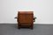 Sillón y otomana Mid-Century de pino y cuero coñac, Francia, años 60. Juego de 2, Imagen 18