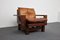 Sillón y otomana Mid-Century de pino y cuero coñac, Francia, años 60. Juego de 2, Imagen 27