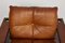 Set of Mid-Century Pine and Cognac Leather Lounge Chair & Ottoman, France, 1960s 6