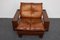 Sillón y otomana Mid-Century de pino y cuero coñac, Francia, años 60. Juego de 2, Imagen 13