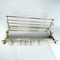 Art Deco Brass Wall Coat Rack with Mirror, 1930s 2